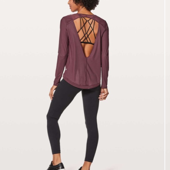 lululemon athletica Tops - Lululemon Mix & Mesh Long Sleeve Redwood 6
